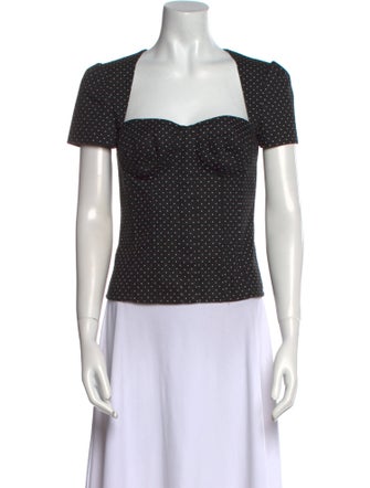 Dolce & Gabbana Polka Dot Print Square Neckline Top
