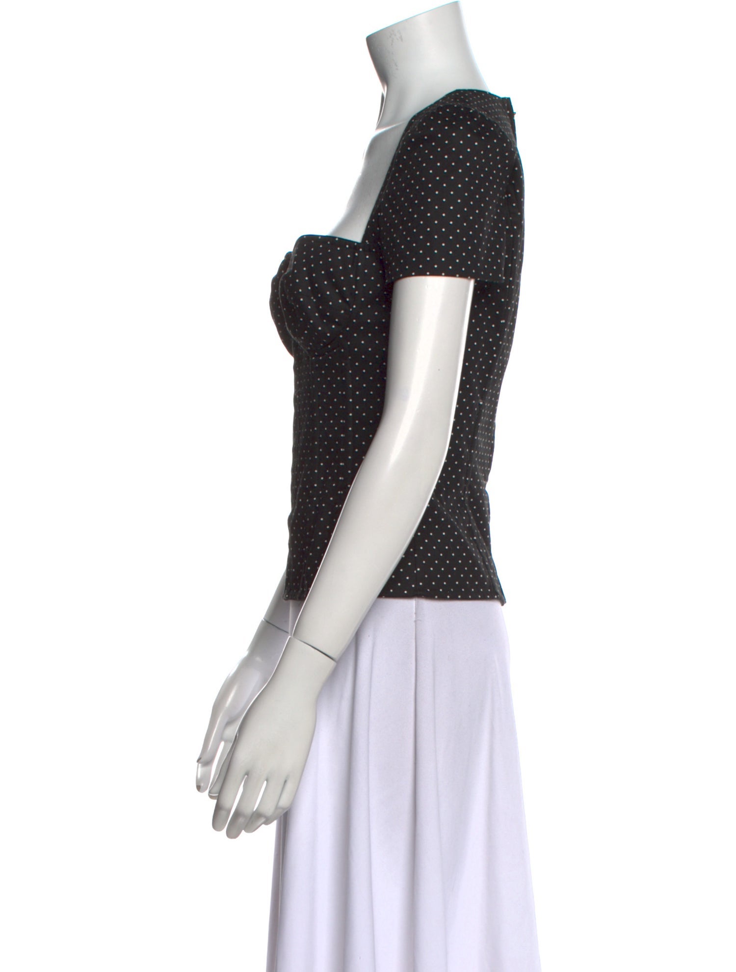 Dolce & Gabbana Polka Dot Print Square Neckline Top