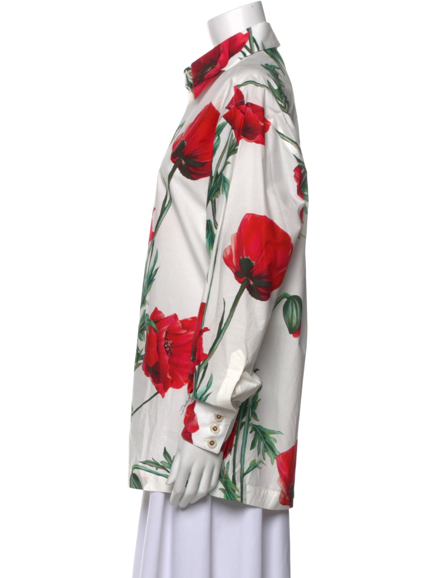 Dolce & Gabbana Floral Print Long Sleeve Blouse