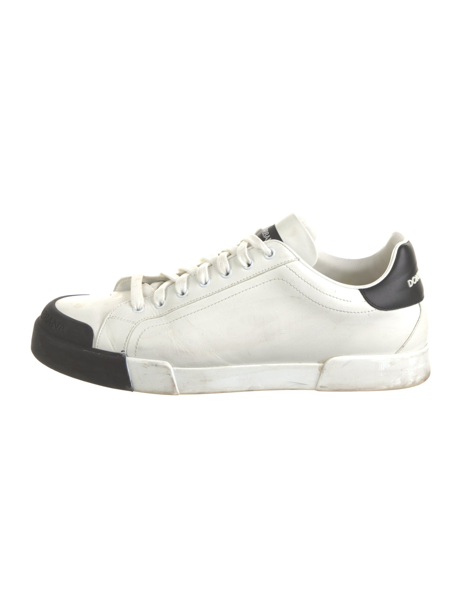 Dolce & Gabbana Leather Colorblock Pattern Sneakers