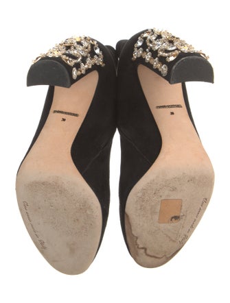 Dolce & Gabbana Suede Crystal Embellishments Boots