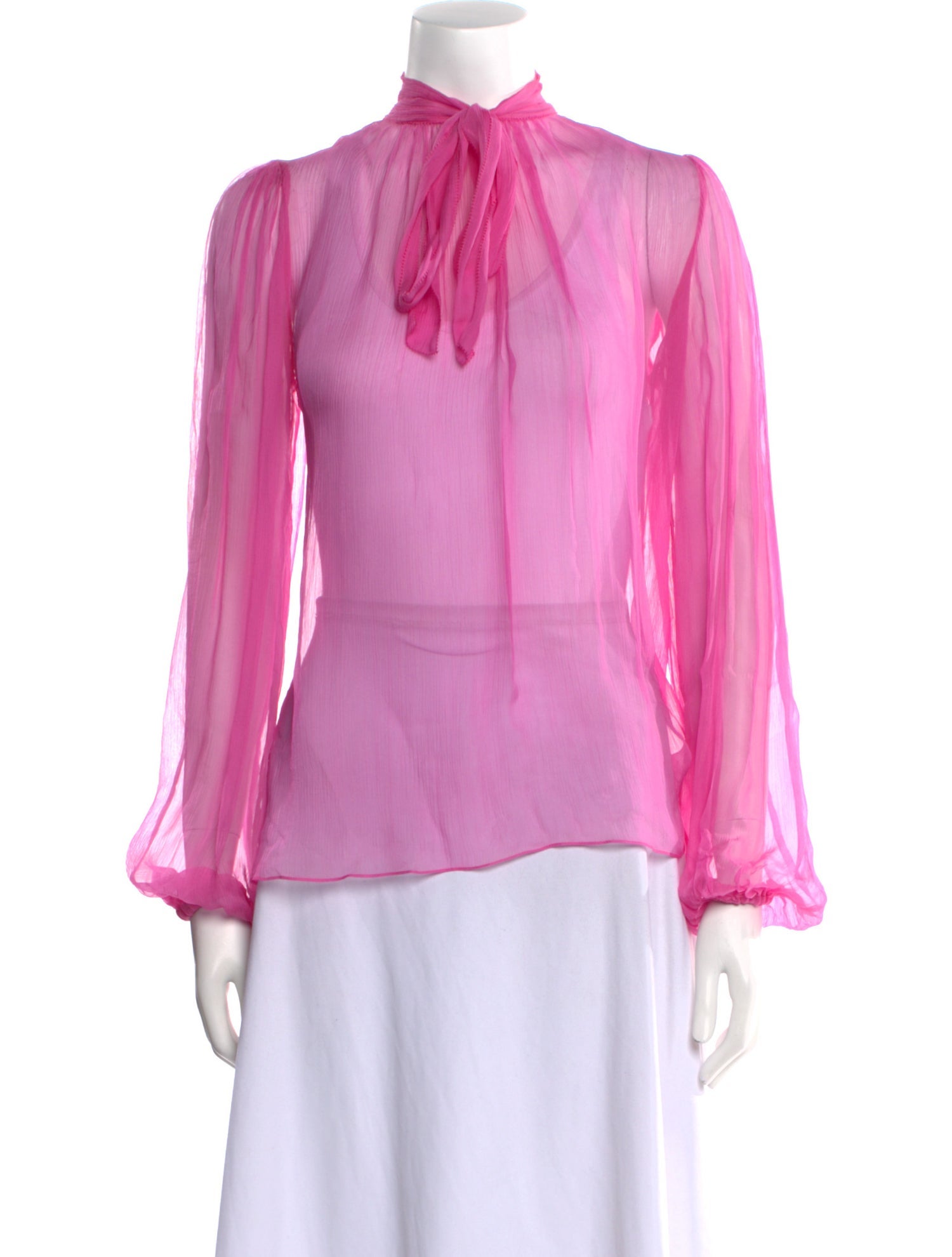 Dolce & Gabbana Silk Mock Neck Blouse