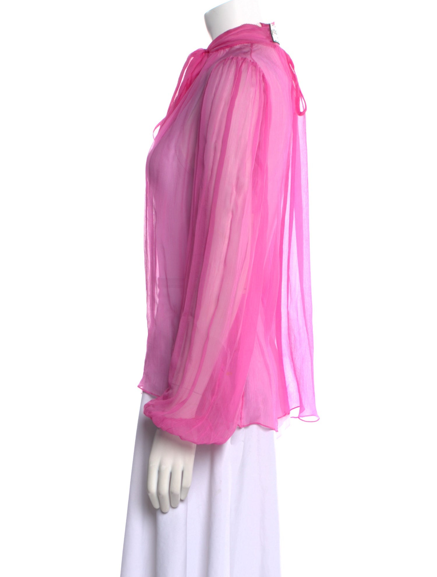 Dolce & Gabbana Silk Mock Neck Blouse