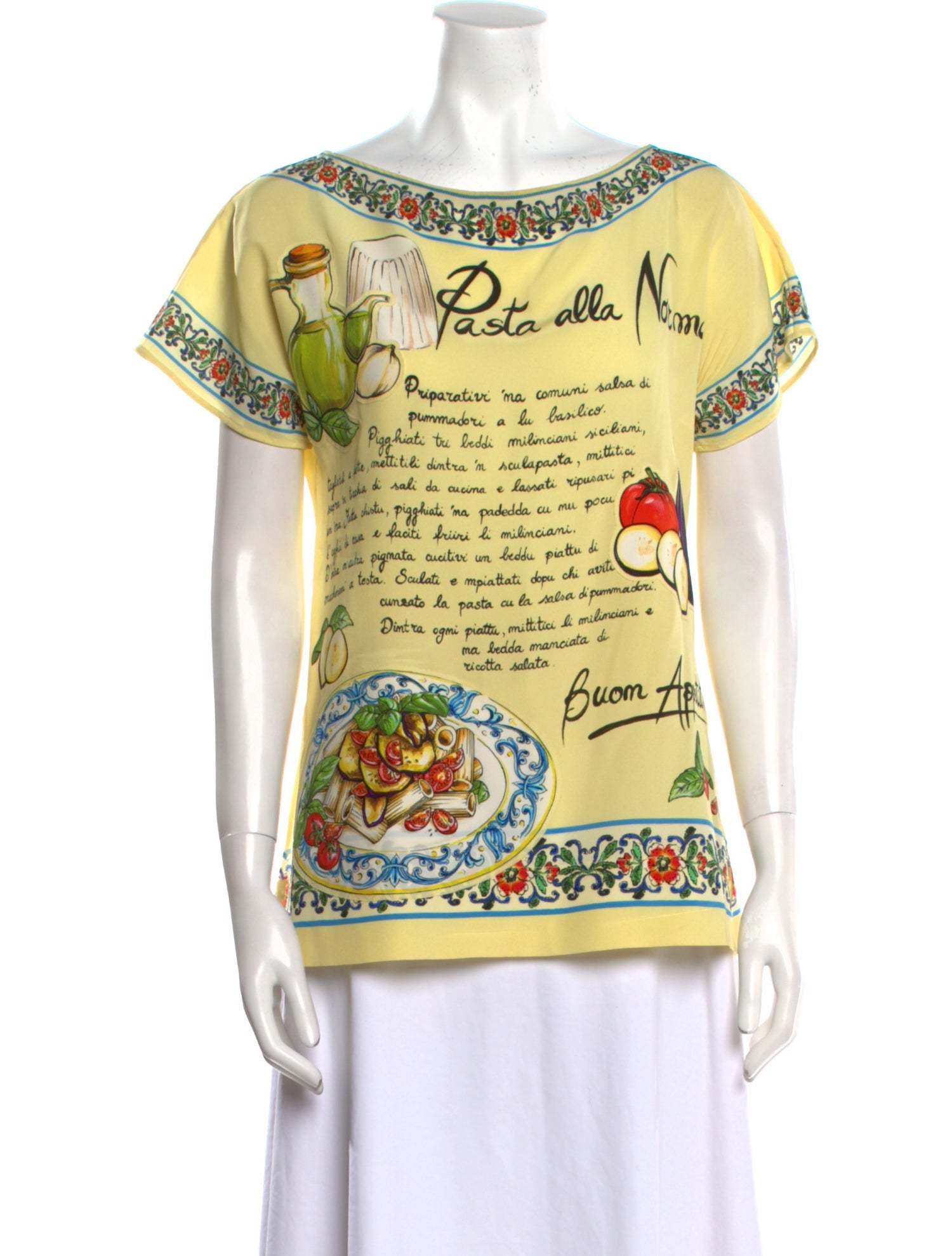 Dolce & Gabbana Silk Printed T-Shirt