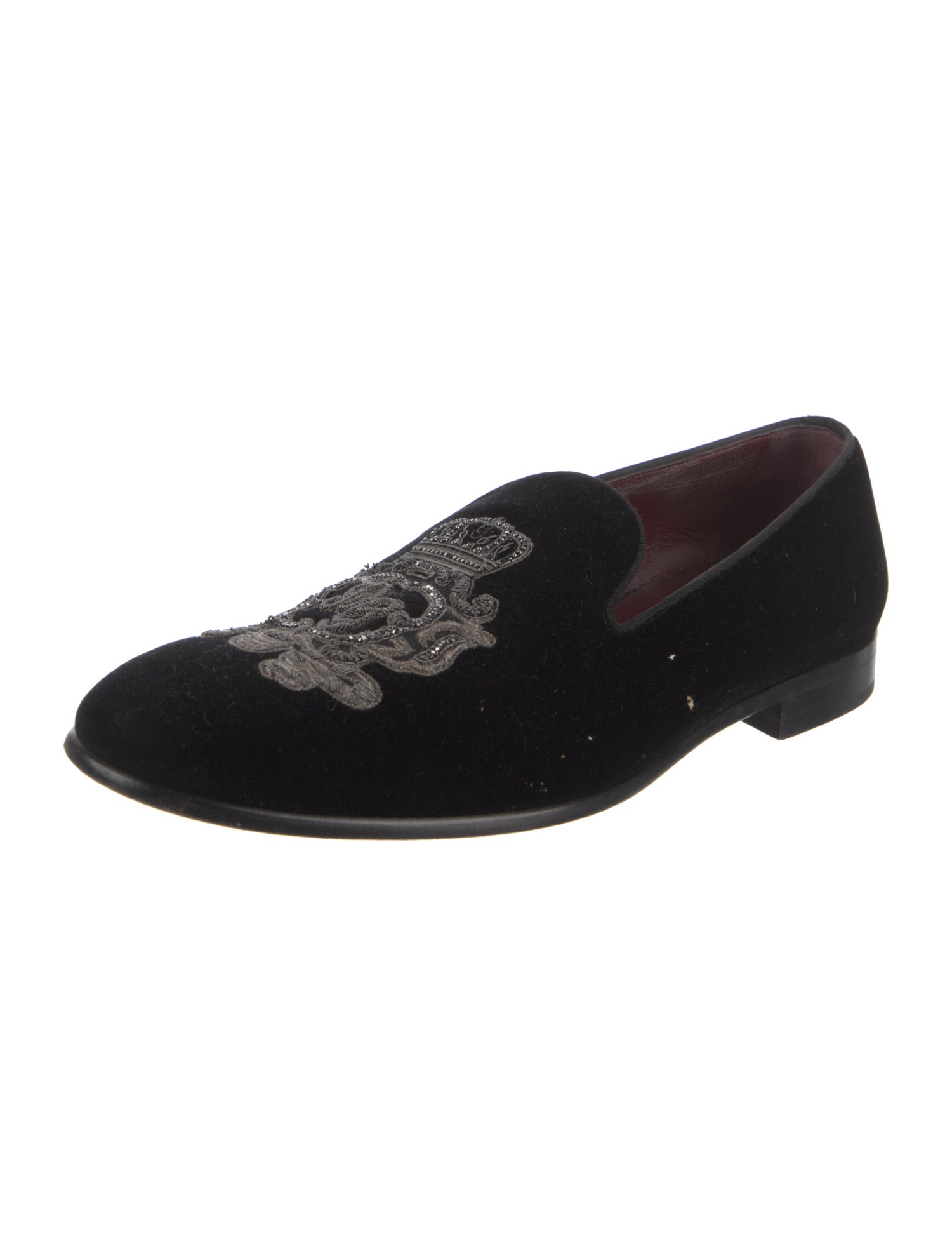 Dolce & Gabbana Velvet Graphic Print Loafers