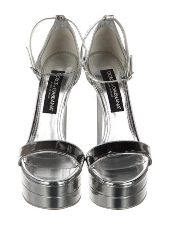 Dolce & Gabbana Patent Leather T-Strap Sandals