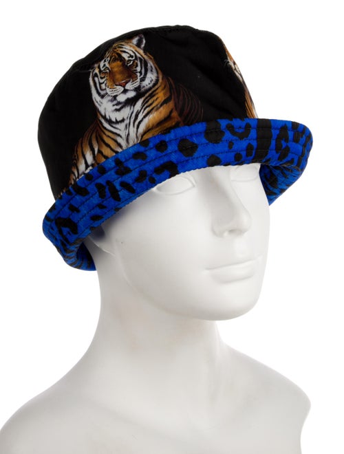 Dolce & Gabbana Black Pattern Printed Nylon Bucket Hat