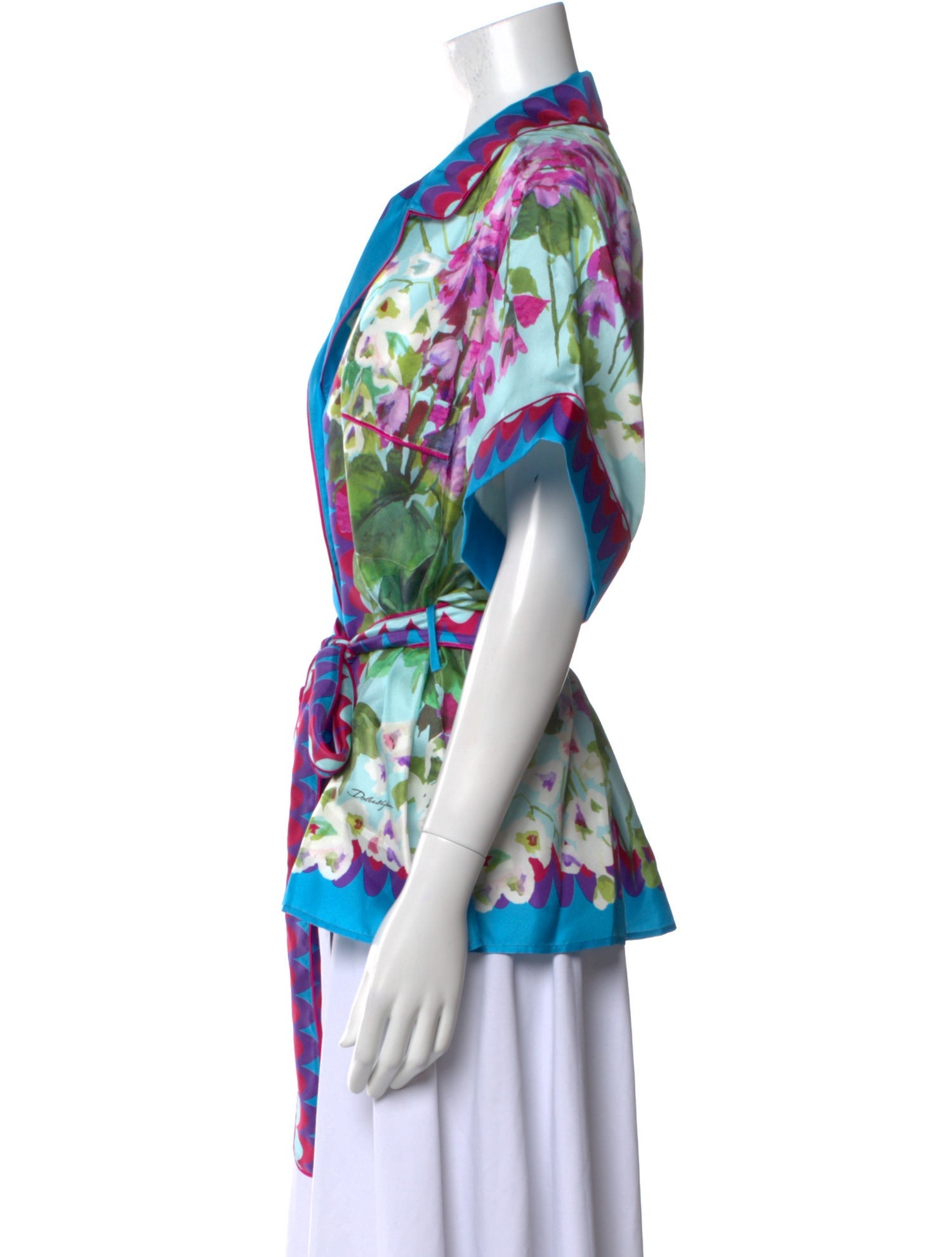 Dolce & Gabbana Silk Printed Button-Up Top