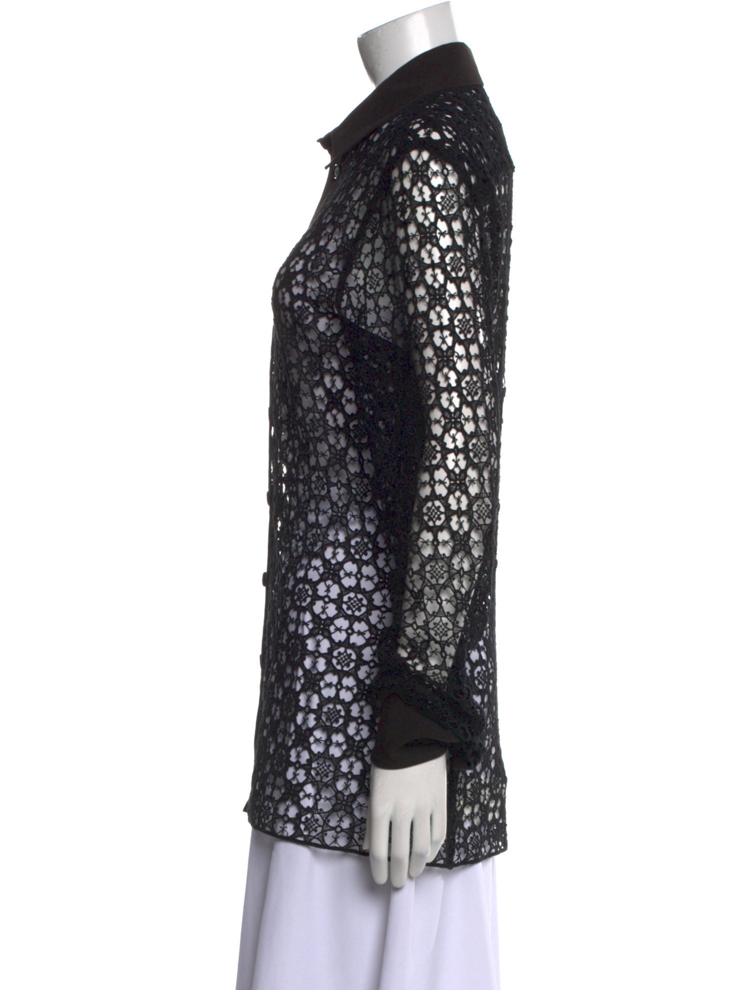 Dolce & Gabbana Lace Pattern Long Sleeve Button-Up Top w/ Tags