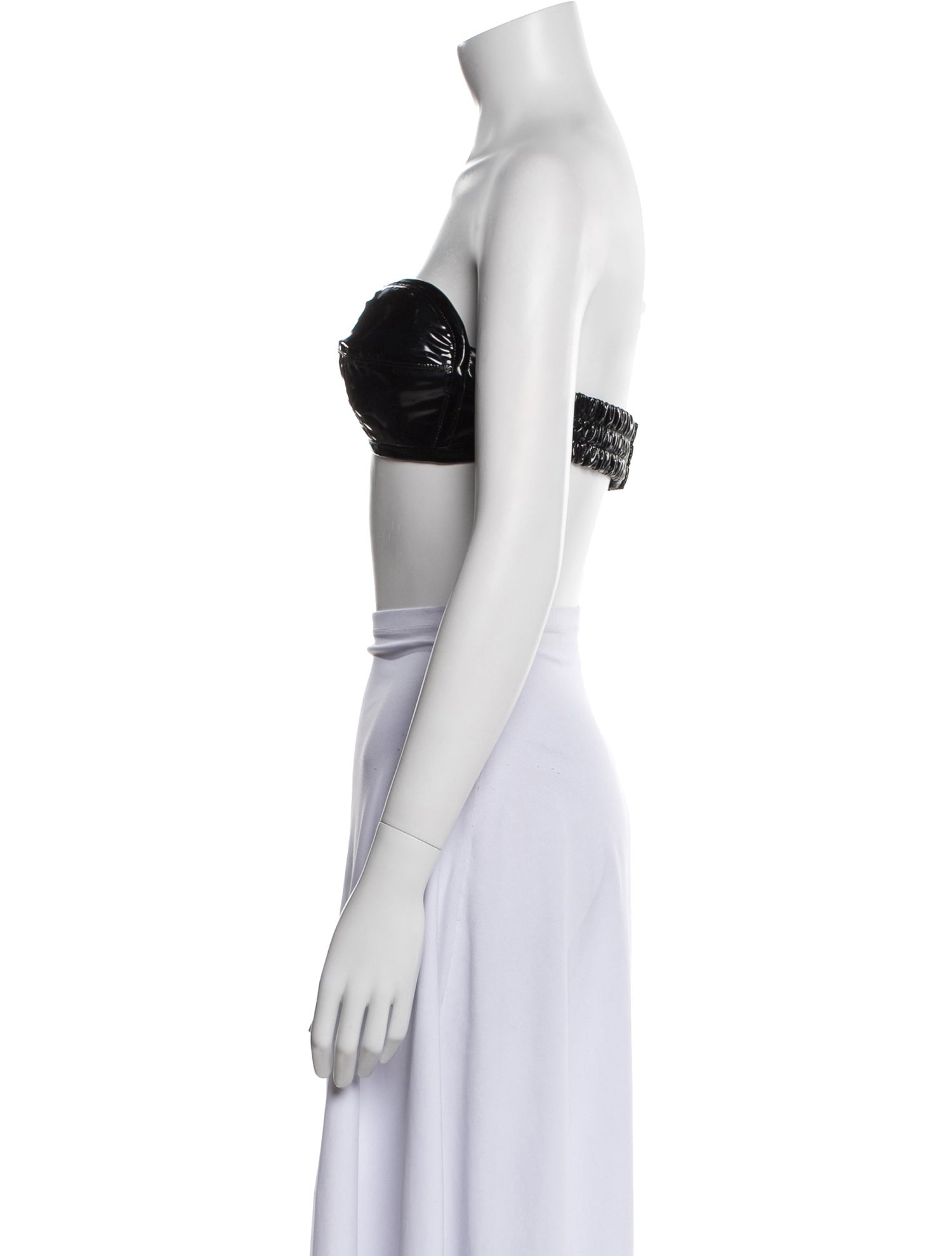 Dolce & Gabbana Faux Leather Strapless Crop Top w/ Tags