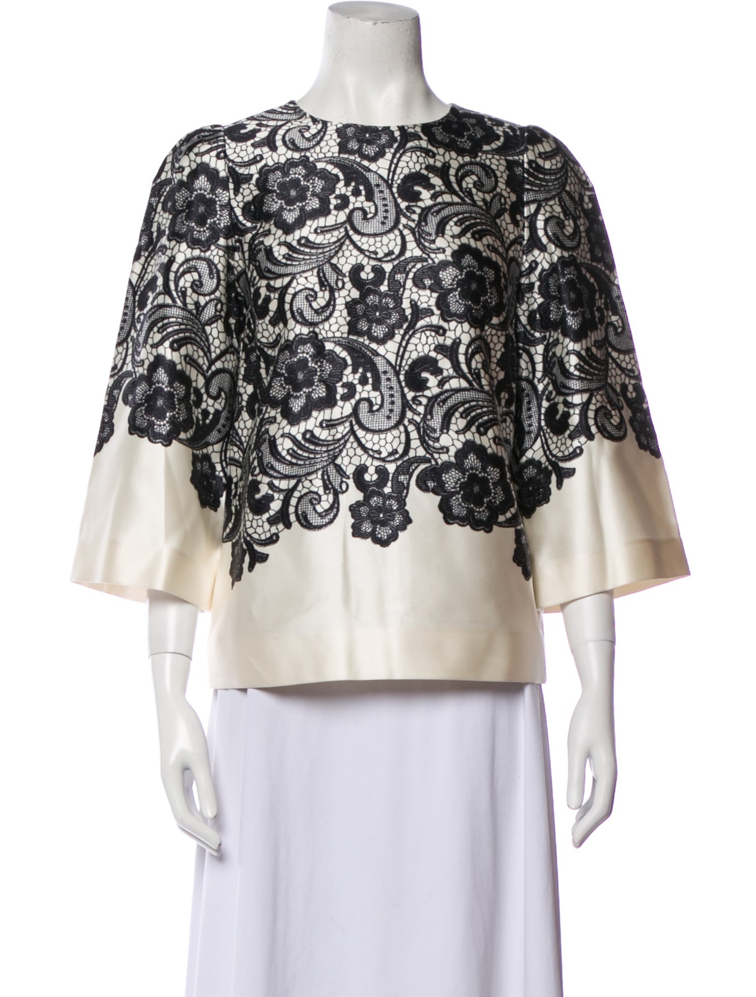 Dolce & Gabbana Silk Lace Pattern Blouse