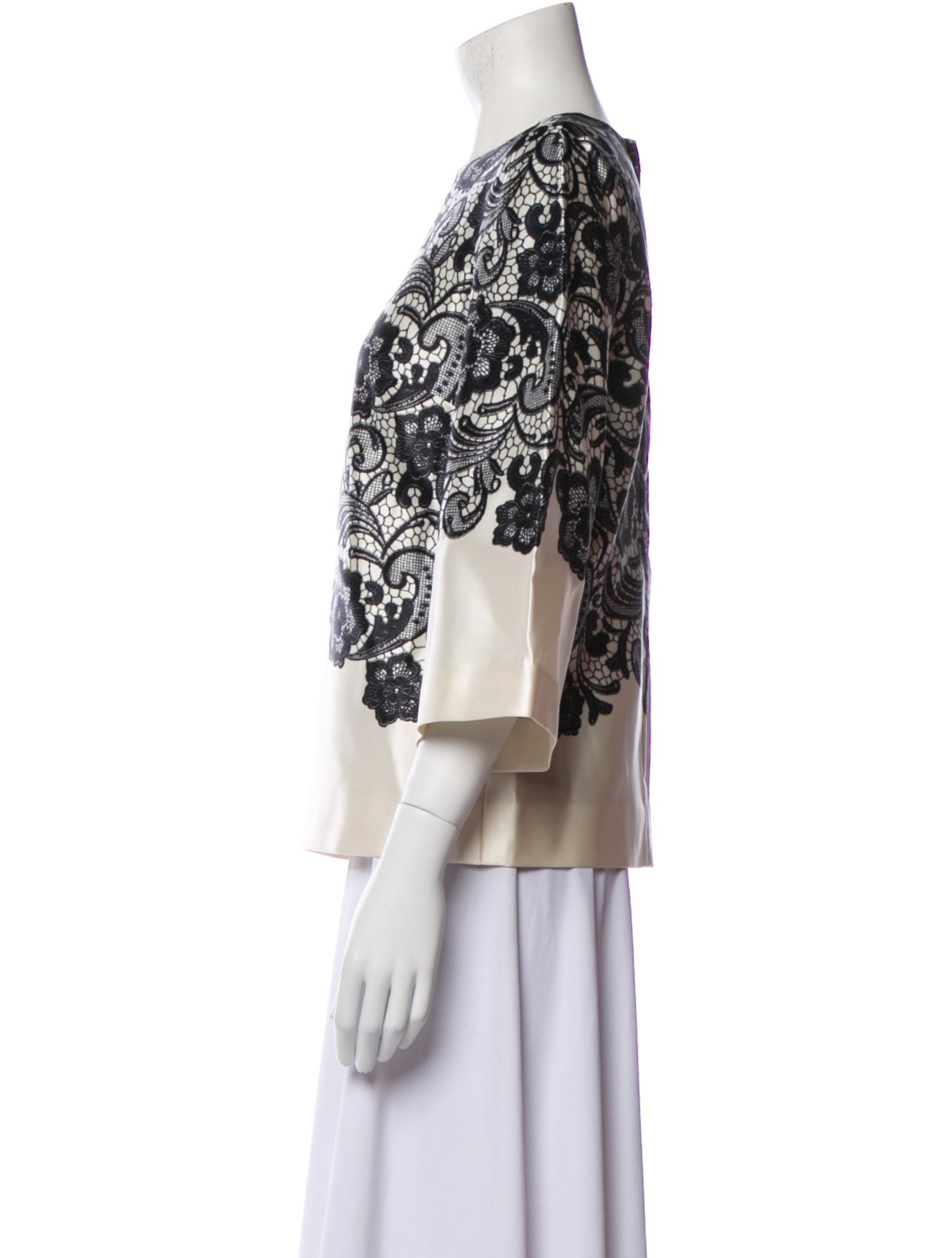 Dolce & Gabbana Silk Lace Pattern Blouse