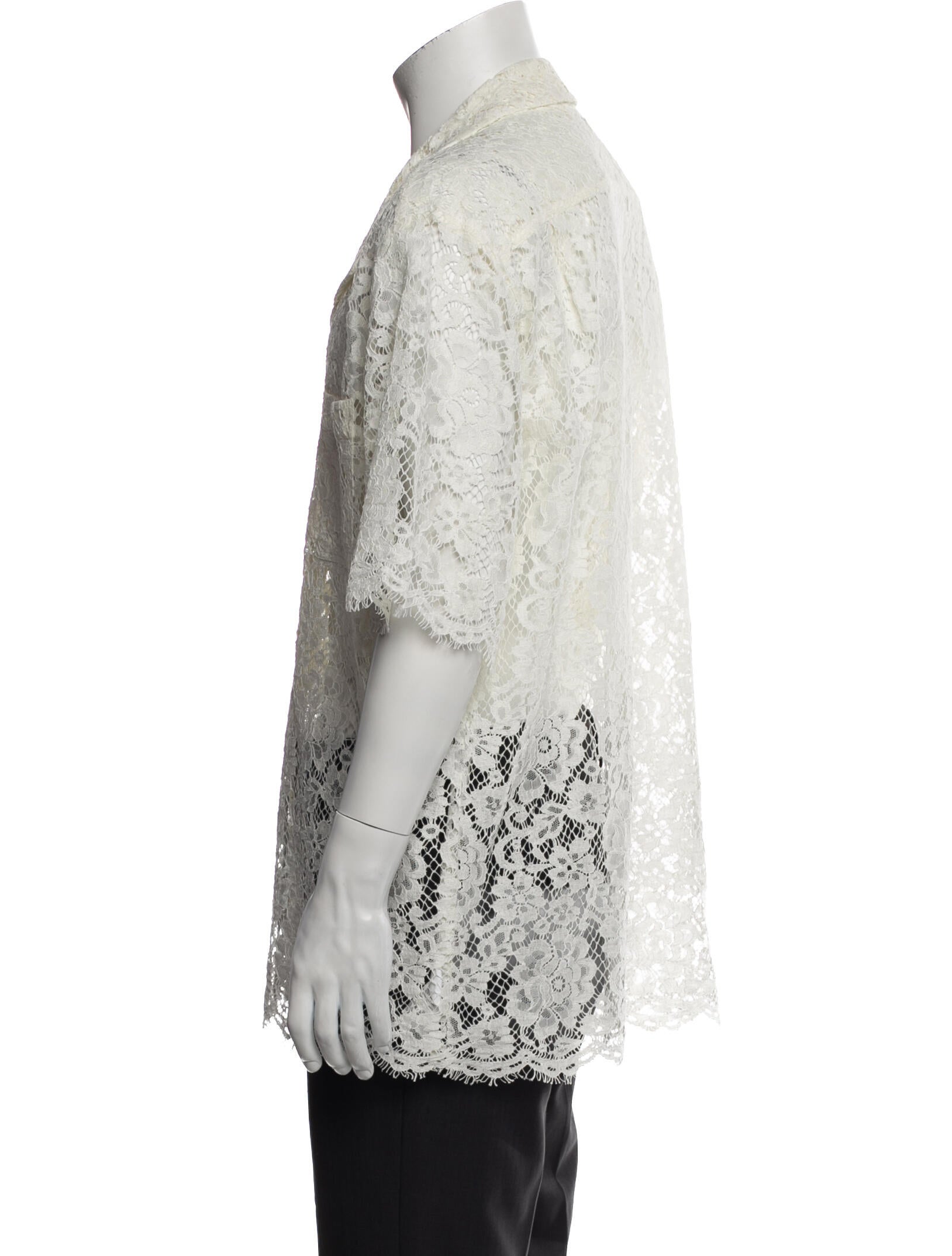 Dolce & Gabbana Lace Pattern Short Sleeve Shirt