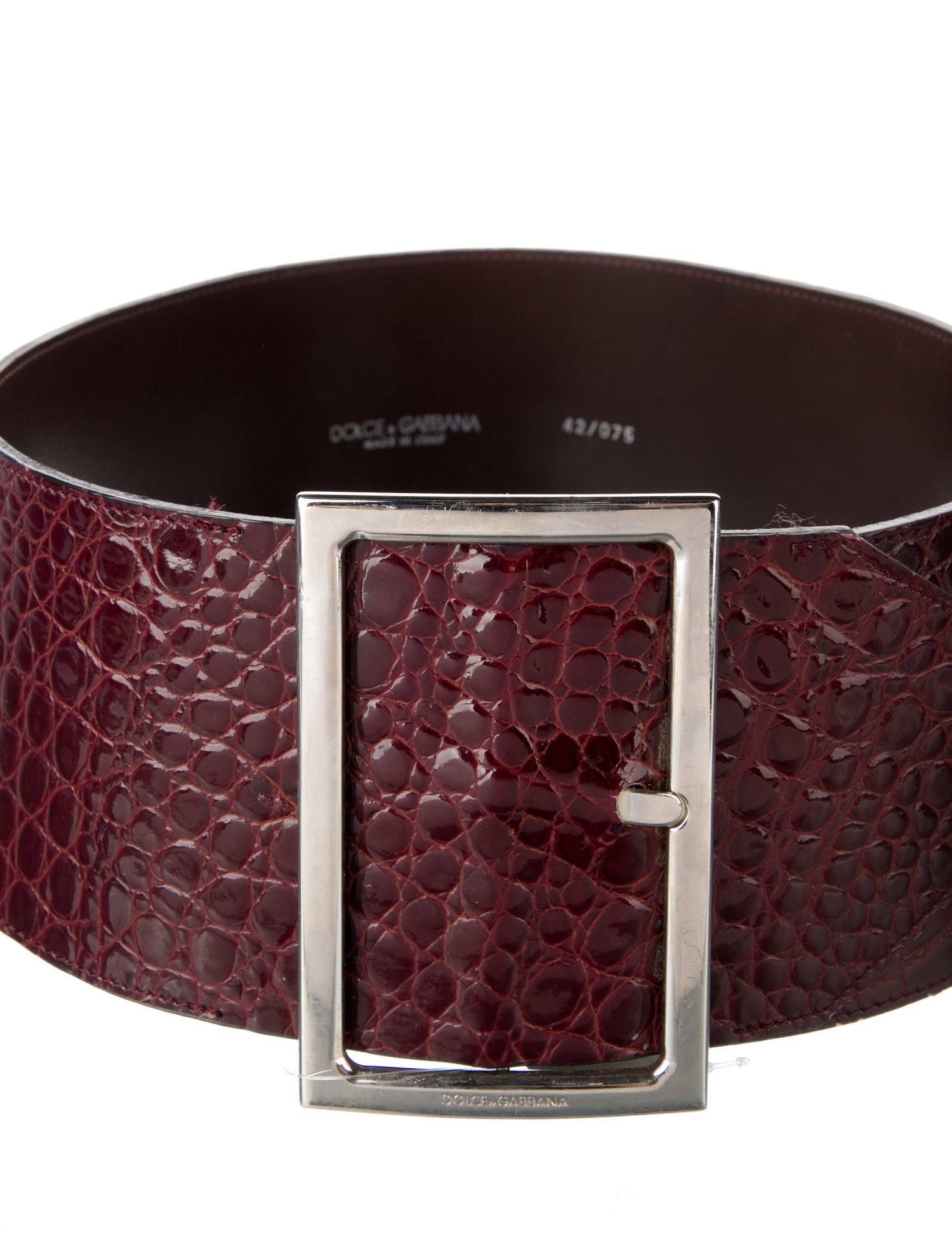 Dolce & Gabbana Wide Embossed Leather Waist Belt