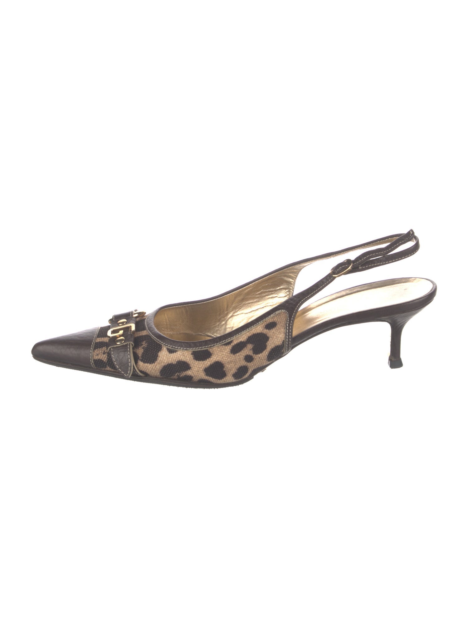 Dolce & Gabbana Canvas Animal Print Slingback Pumps
