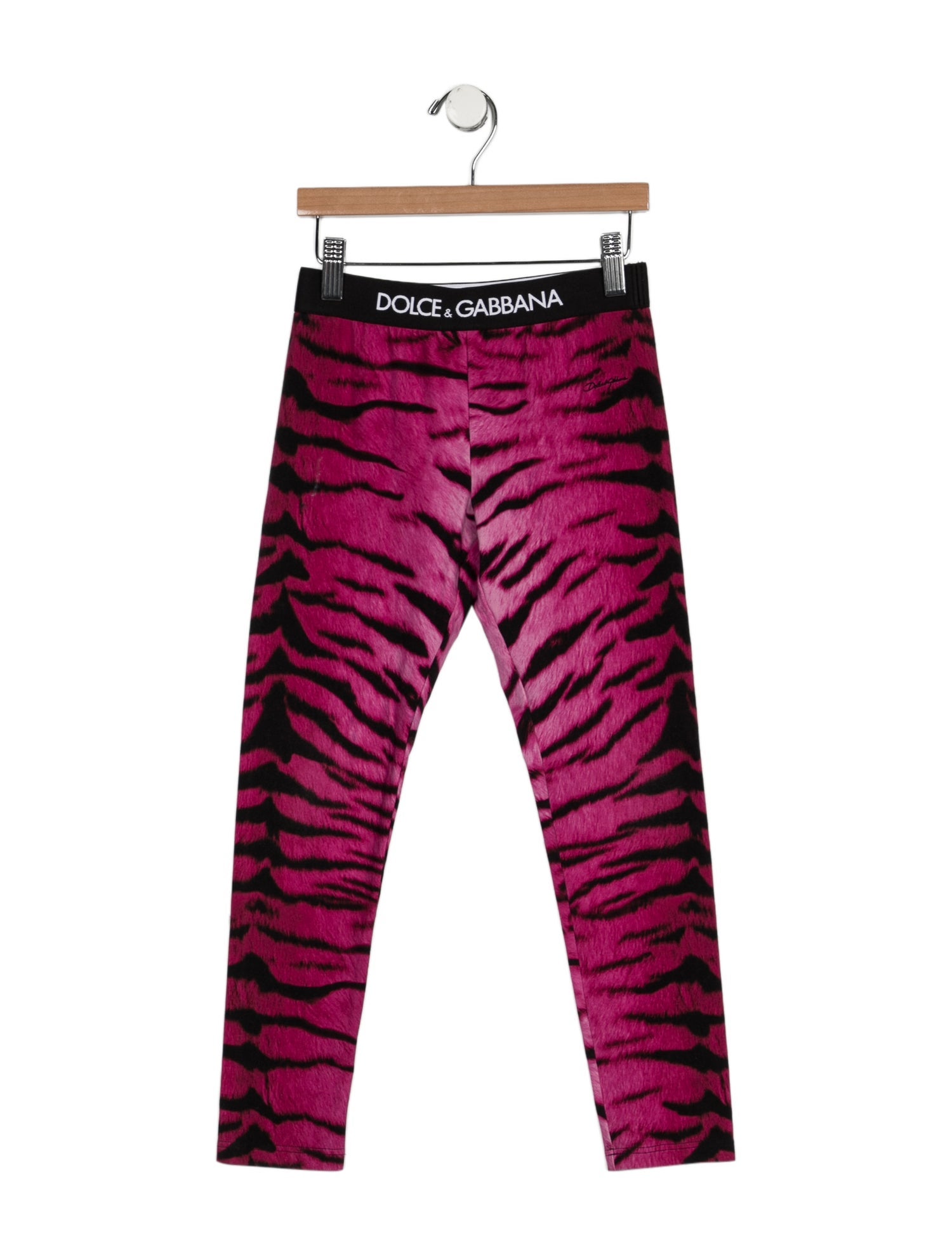 Dolce & Gabbana kid girls' pink animal print leggings