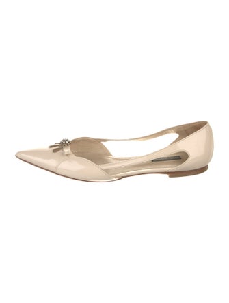 Dolce & Gabbana Leather Crystal Embellishments Ballet Flats