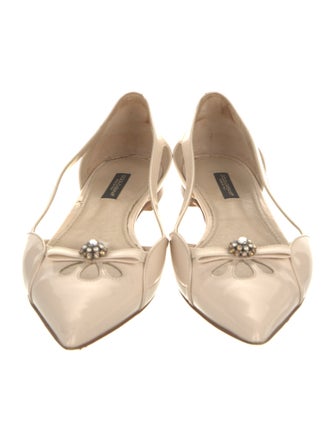 Dolce & Gabbana Leather Crystal Embellishments Ballet Flats
