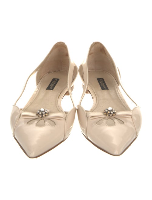 Dolce & Gabbana Leather Crystal Embellishments Ballet Flats