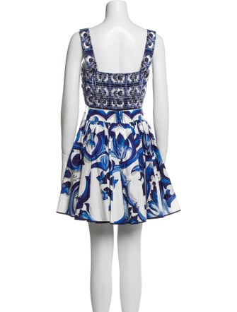 Dolce & Gabbana Printed Pleated Accents Skirt Set