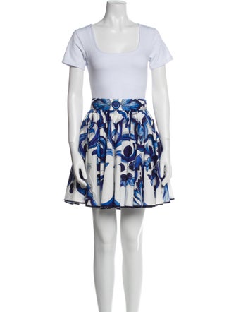 Dolce & Gabbana Printed Pleated Accents Skirt Set