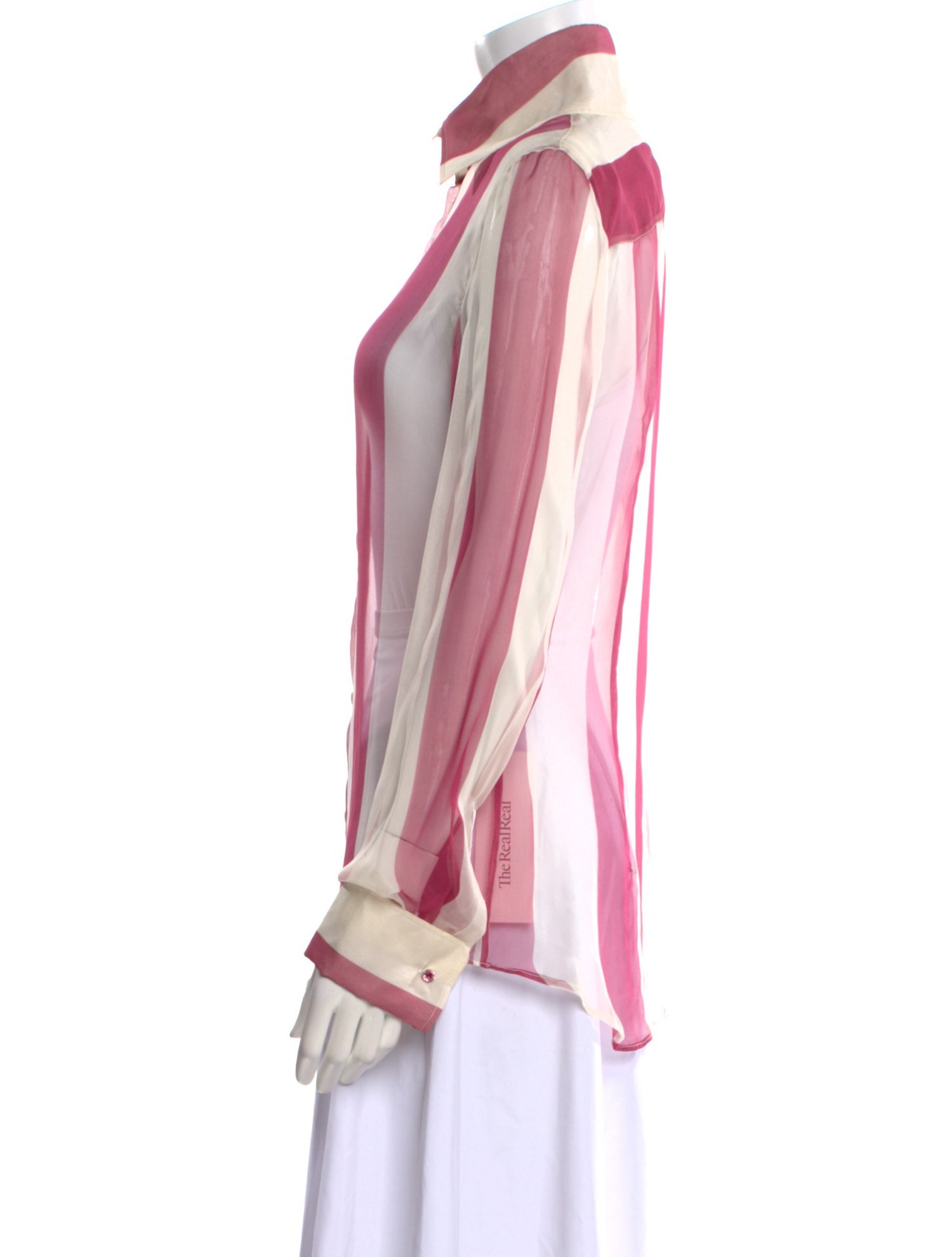 Dolce & Gabbana Striped Long Sleeve Button-Up Top