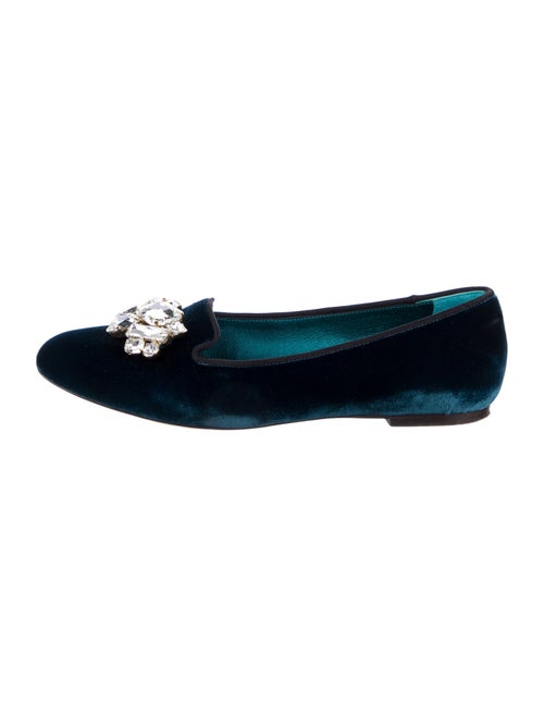 Dolce & Gabbana Sacred Heart Print Velvet Ballet Flats