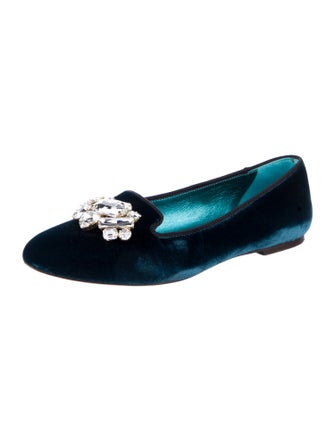 Dolce & Gabbana Sacred Heart Print Velvet Ballet Flats