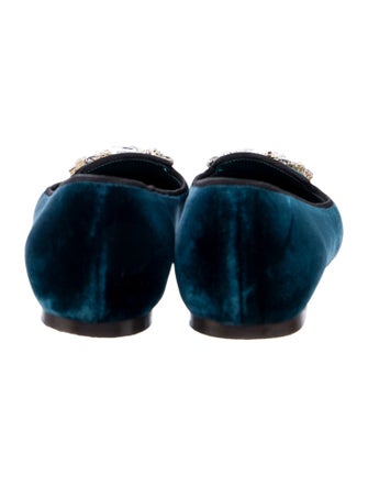 Dolce & Gabbana Sacred Heart Print Velvet Ballet Flats