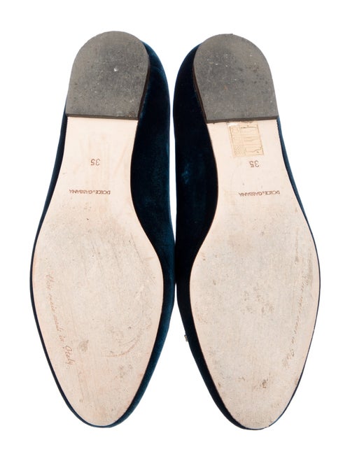 Dolce & Gabbana Sacred Heart Print Velvet Ballet Flats