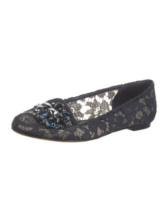 Dolce & Gabbana Lace Lace Pattern Ballet Flats