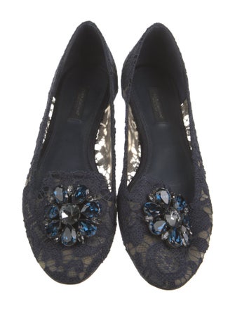 Dolce & Gabbana Lace Lace Pattern Ballet Flats