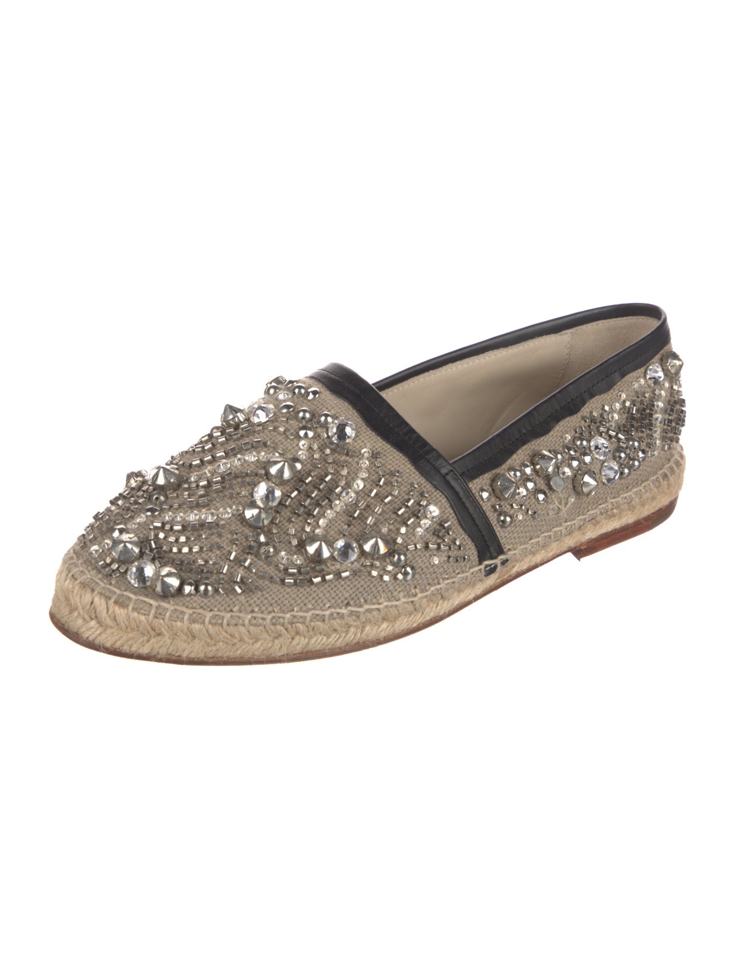 Dolce & Gabbana Patterned Crystal Embellishments Espadrilles