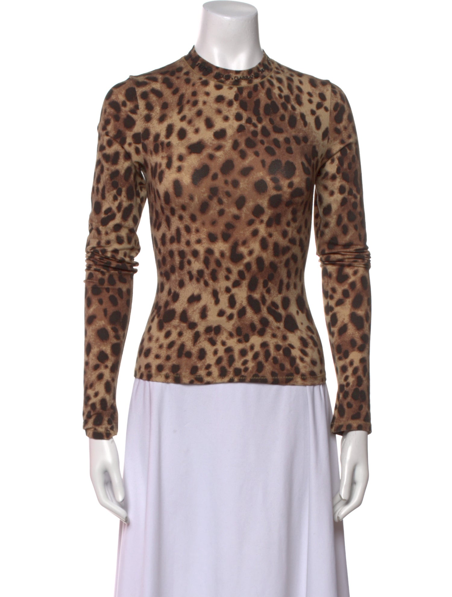 Dolce&Gabbana x Skims Animal Print Crew Neck Top