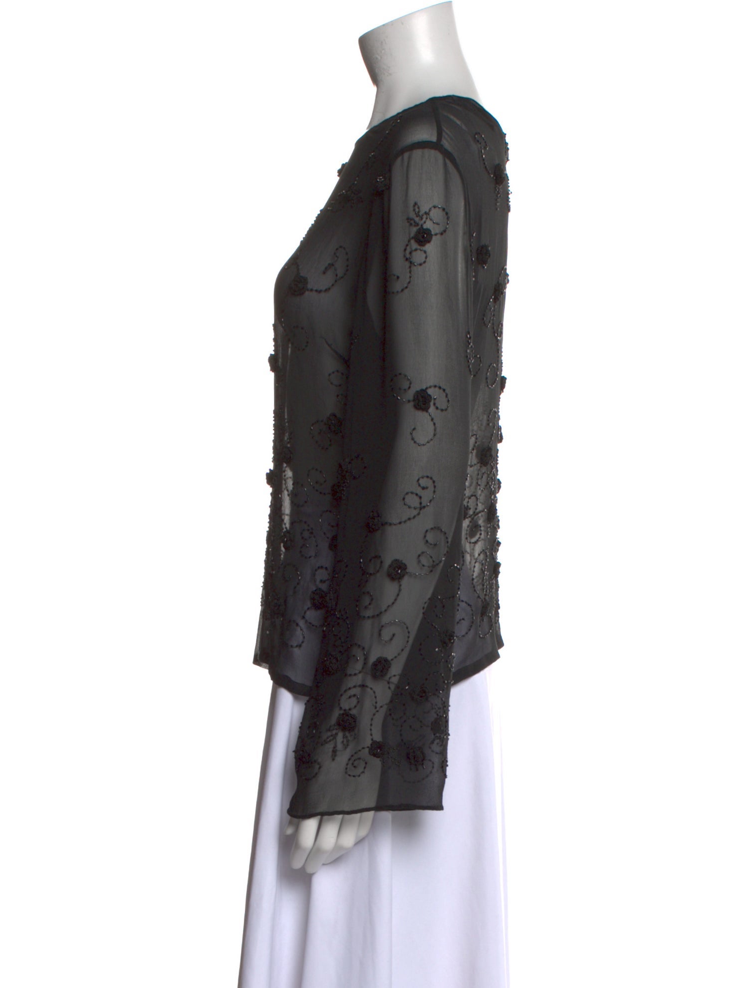 Dolce & Gabbana Lace Pattern Scoop Neck Blouse