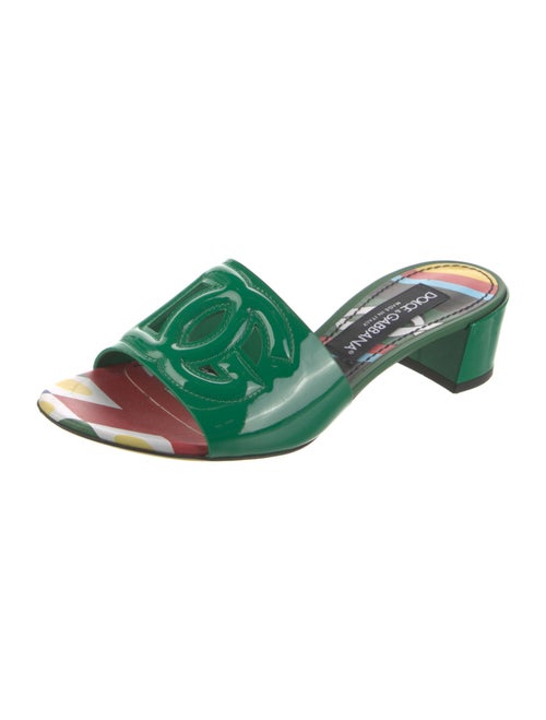 Dolce & Gabbana Patent Leather Printed Slides