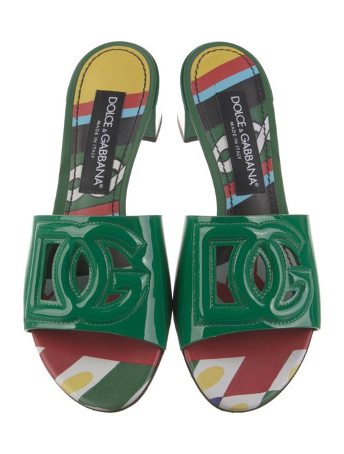 Dolce & Gabbana Patent Leather Printed Slides