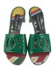 Dolce & Gabbana Patent Leather Printed Slides