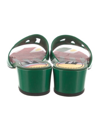 Dolce & Gabbana Patent Leather Printed Slides