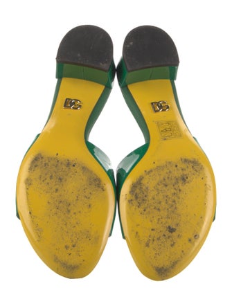 Dolce & Gabbana Patent Leather Printed Slides