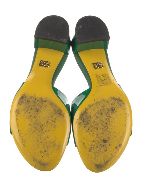 Dolce & Gabbana Patent Leather Printed Slides