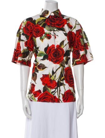 Dolce & Gabbana Floral Print Short Sleeve Top
