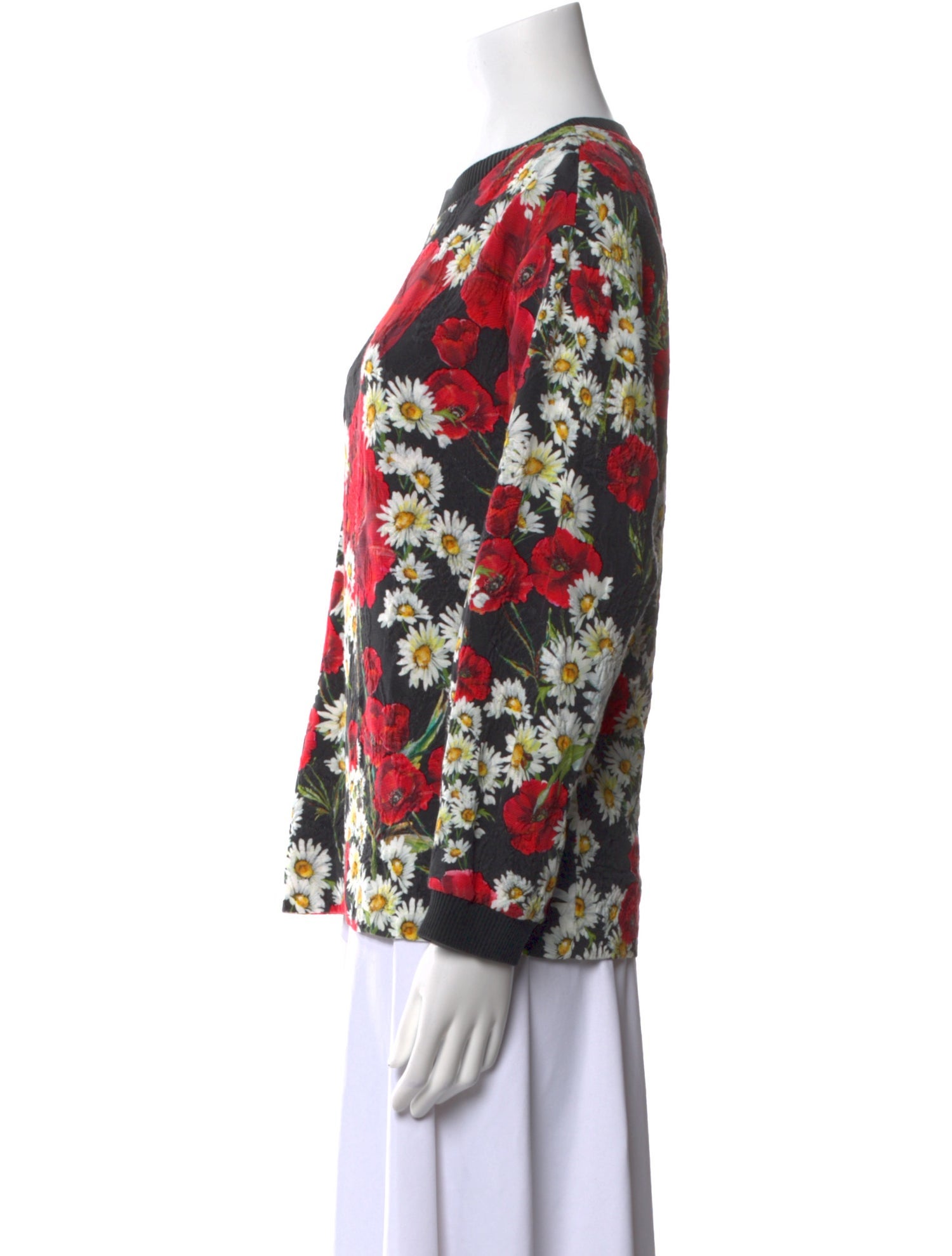 Dolce & Gabbana Floral Print Bateau Neckline Sweatshirt