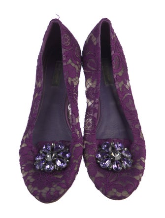 Dolce & Gabbana Lace Lace Pattern Flats