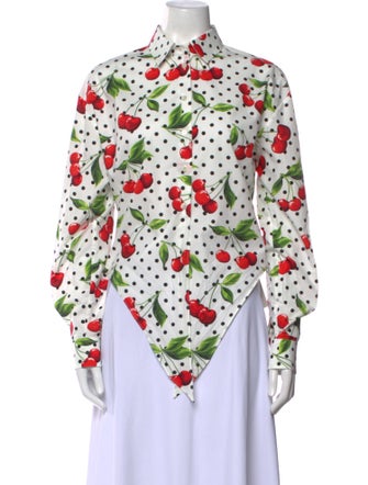 Dolce & Gabbana Floral Print Long Sleeve Button-Up Top