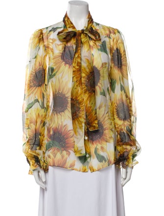 Dolce & Gabbana Silk Floral Print Blouse