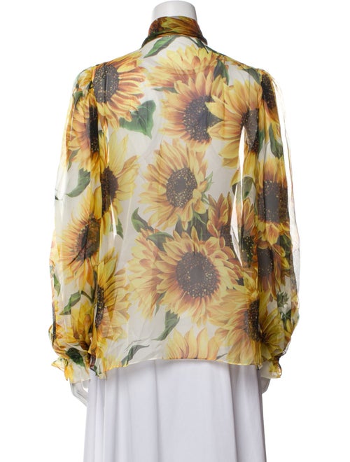 Dolce & Gabbana Silk Floral Print Blouse