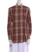 Dolce & Gabbana Plaid Print Long Sleeve Button-Up Top