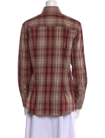 Dolce & Gabbana Plaid Print Long Sleeve Button-Up Top
