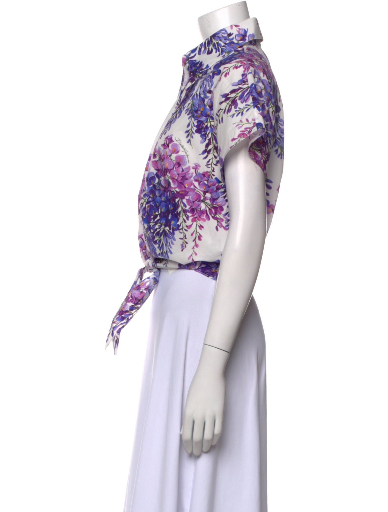 Dolce & Gabbana Floral Print Short Sleeve Crop Top